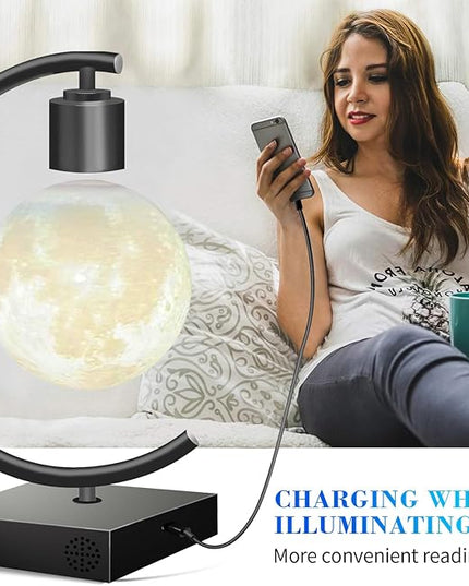 Levitating Moon Lamp with Cool Bluetooth Speaker and 3D-printed Floating Moon Ideal Gift for Friends Families on Holiday - LeafyLoom