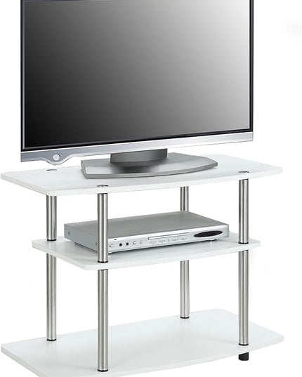 Convenience Concepts Designs2Go 3-Tier TV Stand, 31.5", White - LeafyLoom