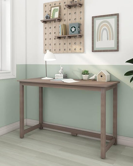 Max & Lily Solid Wood Desk, 47 Inches, Clay - LeafyLoom