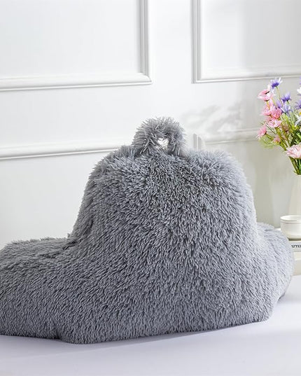 Aimuan Reading Pillow Bed Rest Wedge Large Adult Backrest Pillow with Arms Back Support for Sitting Up in Bed Cushion Incline Rest Sleeping Snoring Pillow,Light Grey Standard - LeafyLoom