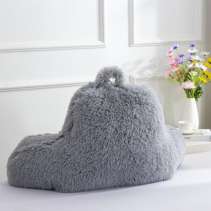 Aimuan Reading Pillow Bed Rest Wedge Large Adult Backrest Pillow with Arms Back Support for Sitting Up in Bed Cushion Incline Rest Sleeping Snoring Pillow,Light Grey Standard - LeafyLoom