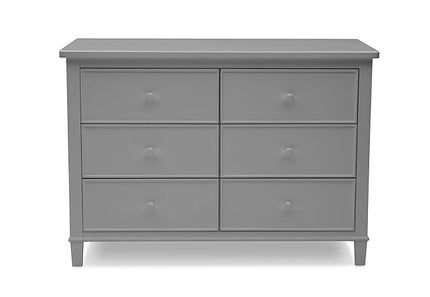 Delta Children Fancy 4-in-1 Convertible Crib and 6 Drawer Dresser Bundle, Grey - LeafyLoom