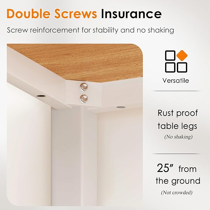 DlandHome 55 Inches Large Computer Desk, Composite Wood Board, Decent & Steady Home Office Desk/Workstation/Table, BS1-140TW Teak & White Legs, 1 Pack - LeafyLoom