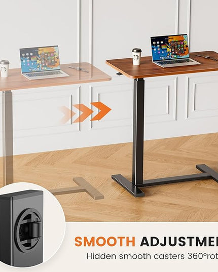 DUMOS Standing Rolling Desk Adjustable Height, Mobile Desk with Wheels Mobile Laptop Desk for Office, Home and Study - LeafyLoom