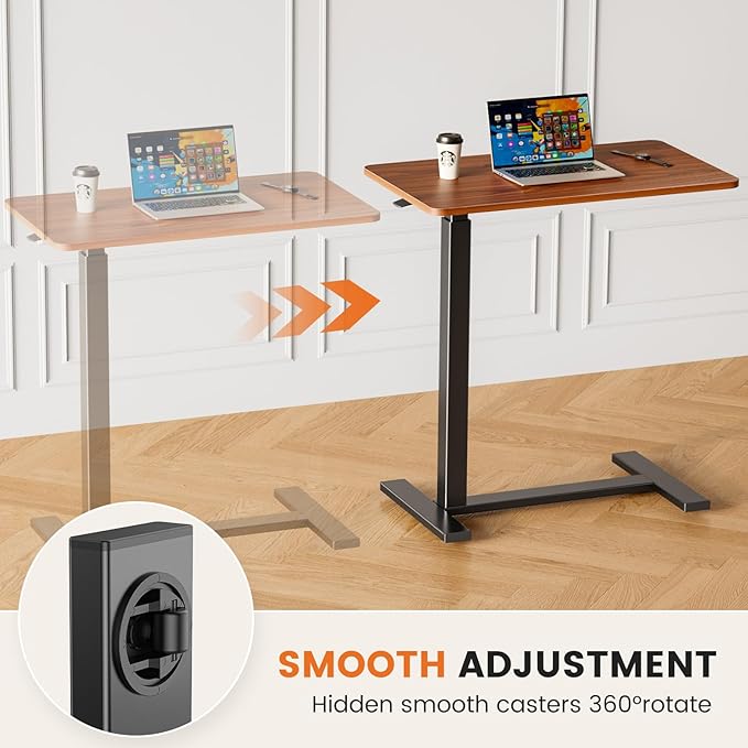 DUMOS Standing Rolling Desk Adjustable Height, Mobile Desk with Wheels Mobile Laptop Desk for Office, Home and Study - LeafyLoom