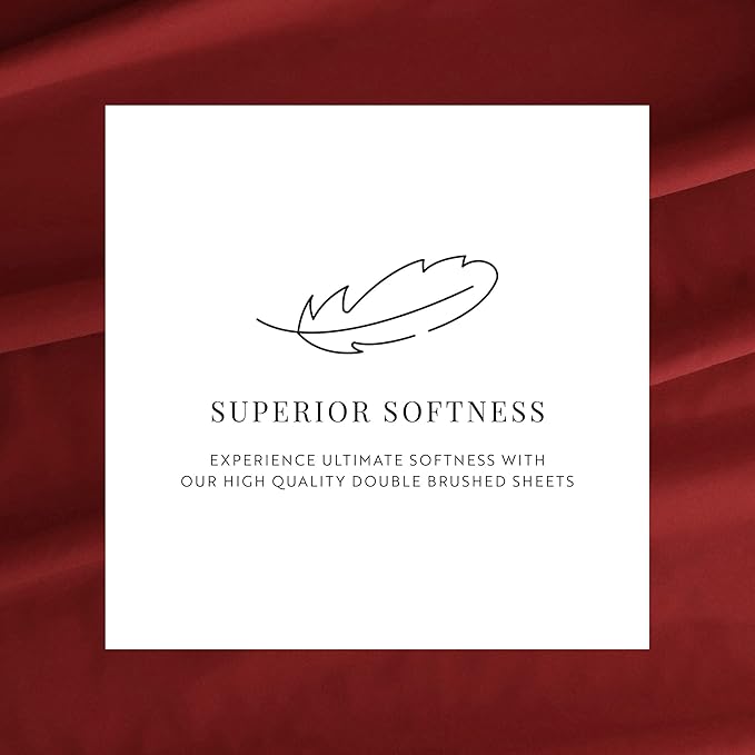 Linen Market Bed Sheets for King Size Bed (Burgundy) - Sleep Better Than Ever with These Soft and Cooling King Sheets - Deep Pocket Fits 16" Thick Beds - 4 Piece King Sheet Set - LeafyLoom