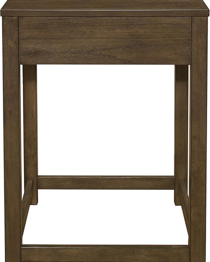 Lexicon Ozias Square Home Office Corner Unit Table, 22" x 22", Brown Gray - LeafyLoom