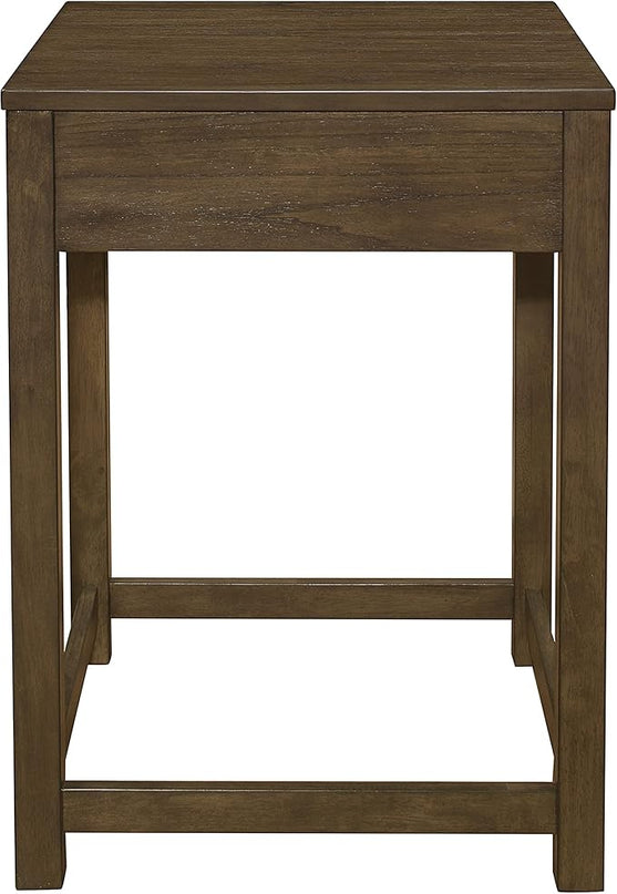Lexicon Ozias Square Home Office Corner Unit Table, 22" x 22", Brown Gray - LeafyLoom