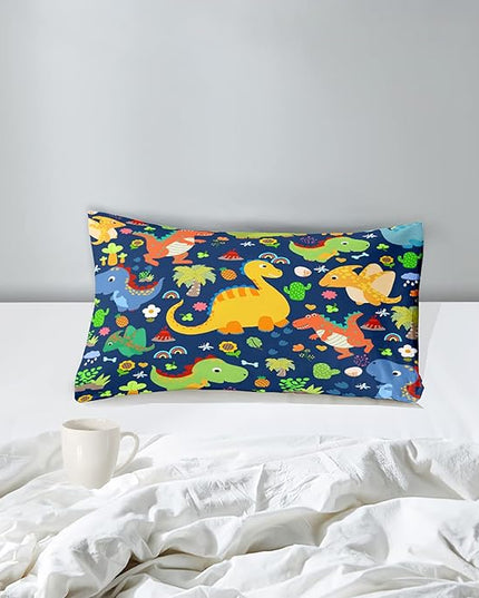Dinosaur Bedding Twin - Dinosaur Comforter Set Twin for Boys Bedroom Dinosaur Twin Bedding Set Blue Green Boys Room Decor Kids Twin Dinosaur Bedding Set, Twin (1 Comforter 1 Pillowcase) - LeafyLoom
