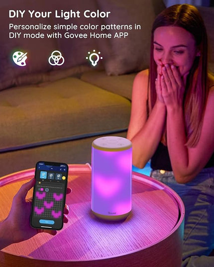 Govee RGBIC Table Lamp, Smart Lamp Work with Alexa, LED Lamp with Music Sync and 43 Scene Modes, Color Changing Lamp for Bedroom Decor, Dimmable Night Light (Corded Electric) Govee