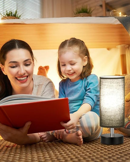 Small Table Lamp for Bedroom - Bedside Lamps for Night Stands, Minimalist Nightstand Light Lamp, Desk Lamps for Reading Room, Kids Room, Living Room, Office, Dorm - LeafyLoom