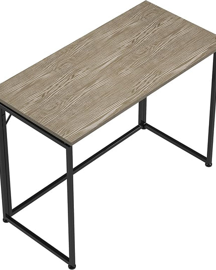 Techni Mobili Space Saving Folding Desk, Grey - LeafyLoom