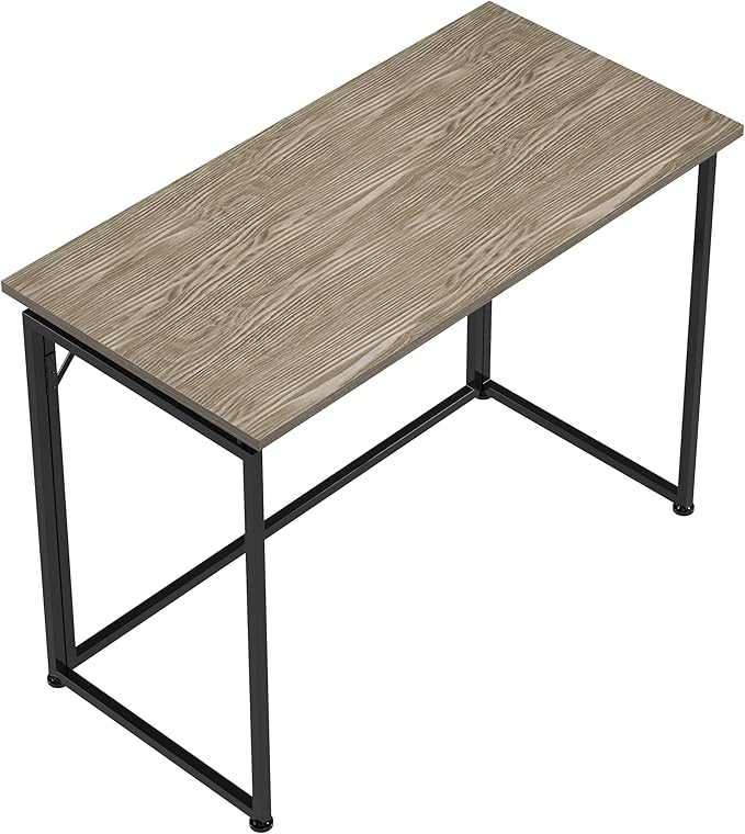 Techni Mobili Space Saving Folding Desk, Grey - LeafyLoom