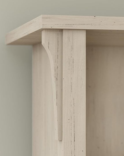 Bush Furniture Salinas Hutch, Desk Attachment with Shelf Storage for Home Office, 60W, Antique White - LeafyLoom