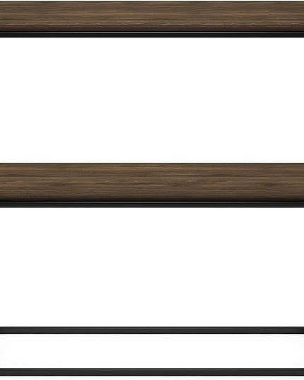 Furinno Moretti Modern Wide Stackable Metal Shelf, Columbia Walnut - LeafyLoom