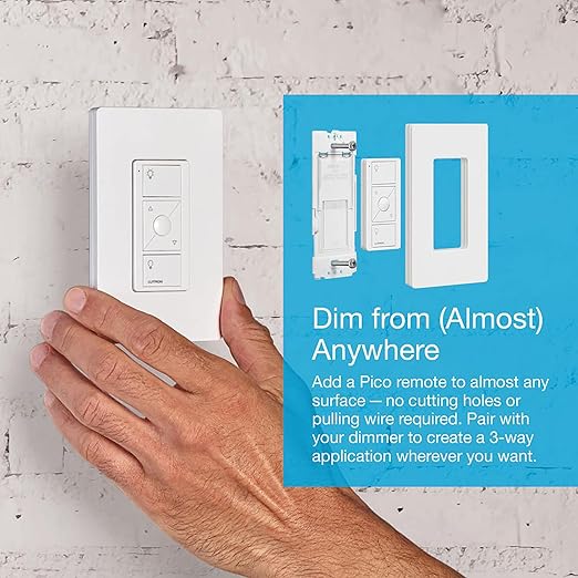 Lutron Caseta Smart Lighting Original Dimmer Switch (Lutron Smart Hub Required), for Light Bulbs, 150 Watt, Single-Pole/3-Way, No Neutral Required, PD-6WCL-WH, White Lutron