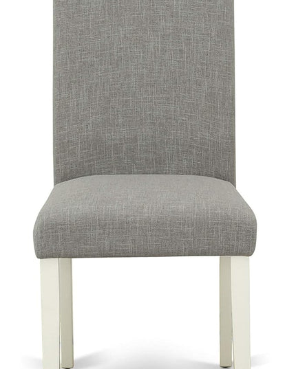 East West Furniture SHEN3-LWH-06 3 Piece Set Contains a Round Kitchen Table with Pedestal and 2 Dark Shitake Linen Fabric Parson Dining Chairs, 42x42 Inch - LeafyLoom