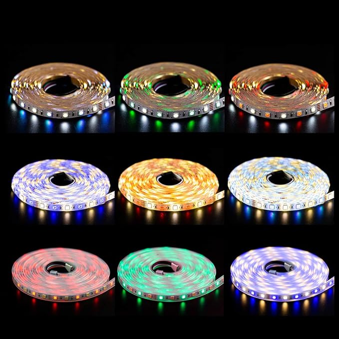 BTF-LIGHTING 5050 RGBW RGB+Cool White(6000K-7000K) 150RGB+150White LED Tape Light 5m 16.4ft 60LED/m Multi-Colored IP30 10mm Width FPCB DC12V for Bedroom Home Decoration(No Adapter or Controller) BTF-LIGHTING