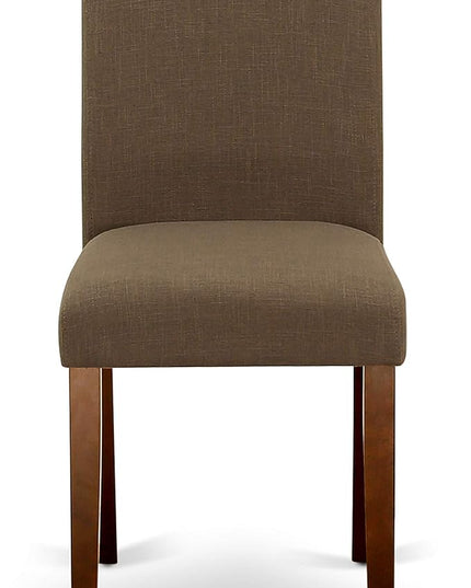 East West Furniture 1NDAB3-MAH-18 3 Piece Kitchen Set Contains a Rectangle Room Table with Dropleaf and 2 Coffee Linen Fabric Parson Dining Chairs, 30x48 Inch - LeafyLoom