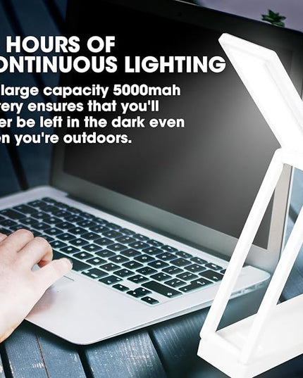 LED Desk Lamp, Desk Light with a 5000mAH Power Bank, Reading Lamp with 3 Lighting Modes, USB Charging Port and Solar Charging, Touch Control Smart Lamp for Indoor and Outdoor - LeafyLoom