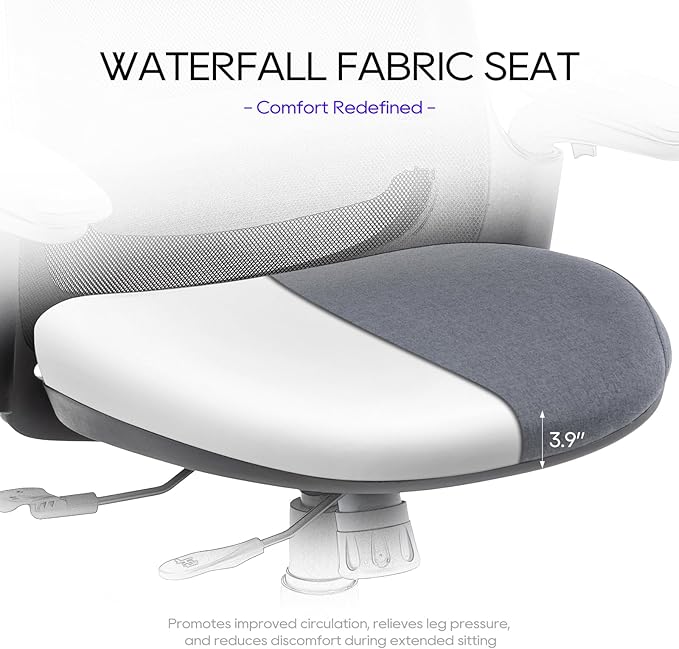Ergonomic Mesh Office Chair, Mid Back Computer Executive Desk Chair with 3D Armrests, Slide Seat, Tilt Lock and Lumbar Support-Black/Grey - LeafyLoom