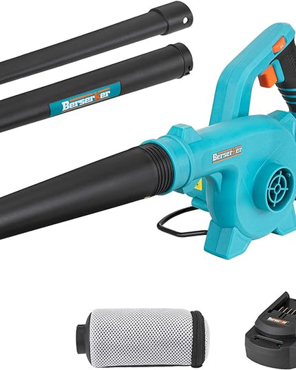 Berserker 20V Leaf Blower Cordless 2.0Ah Battery Operated and Charger Included,2-in-1 Compact Electric Powered Handheld Lightweight Variable-Speed Yard Vacuum for Lawn Care,Snow Blowing,Dust Cleaning - LeafyLoom