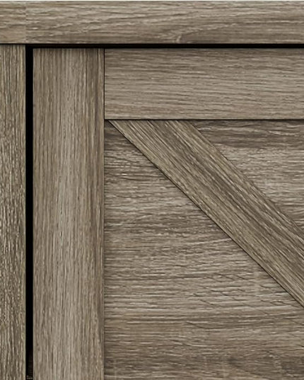 Hillsdale Columbus, 6529-880, 47 Inch Wood Entertainment Console with Sliding Door and 2 Shelves, Dark Oak - LeafyLoom