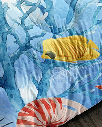 CVHOUSE Sea Turtle Comforter Set,Ocean Watercolor Sea Turtle Bedding Set for Kids Teens,Ocean Sea Turtle Comforter Sea Turtle Duvet Set Room Decor Quilt Set Twin Size - LeafyLoom