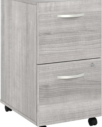Bush Business Furniture HYF116PGSU-Z Hybrid 2-Drawer Mobile File Cabinet, Letter/Legal, Platinum Gray, 20-Inch, - LeafyLoom