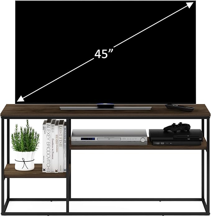 FURINNO Moretti Modern Lifestyle TV Stand, Columbia Walnut - LeafyLoom