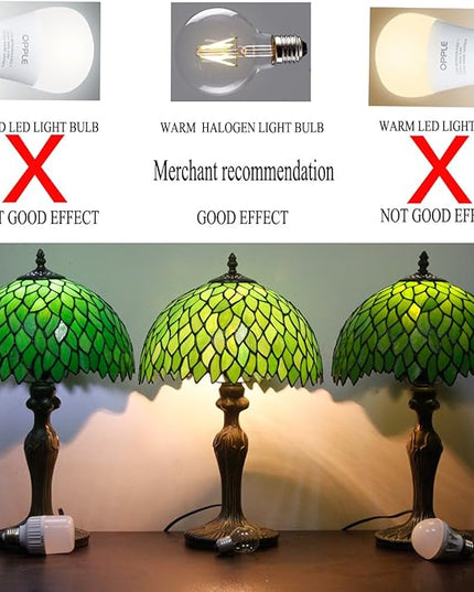WERFACTORY Tiffany Lamp Floor Green Wisteria Stained Glass Arched Lamp 12X18X64 Inches Gooseneck Adjustable Corner Standing Reading Light Decor Bedroom Living Room S523 Series - LeafyLoom