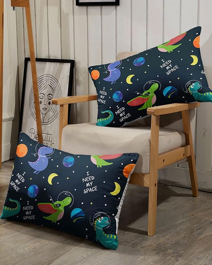 Datura home Dinosaur Space Dinos Comforter Bedding Set for Boys Kids Children,Celestial Bodies Colorful Dinosaur Print Bedding Set with 1 Comforter and 2 Pillowcases(Dinosaur Twin) - LeafyLoom