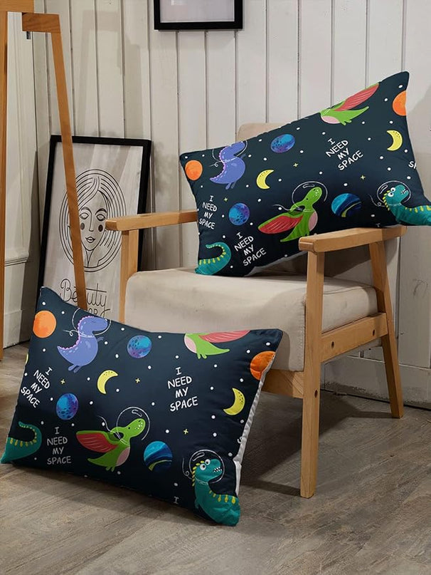 Datura home Dinosaur Space Dinos Comforter Bedding Set for Boys Kids Children,Celestial Bodies Colorful Dinosaur Print Bedding Set with 1 Comforter and 2 Pillowcases(Dinosaur Queen) - LeafyLoom