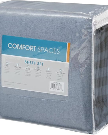 Comfort Spaces Cotton Flannel Breathable Warm Deep Pocket Sheets With Pillow Case Bedding, Twin, Solid Blue, 3 Piece - LeafyLoom