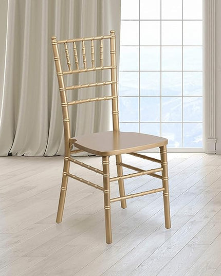 Flash Furniture Hercules Series Chiavari Chairs for Formal Events and Banquets, Commercial/Residential All-Occasion Event Chairs, Set of 2, Gold - LeafyLoom