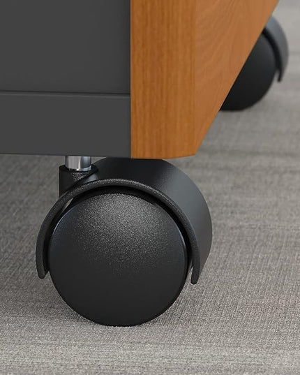 Bush Furniture BSHWC72453SU Series C Collection Three-Drawer Mobile Pedestal (Assembled) Natural Cherry - LeafyLoom