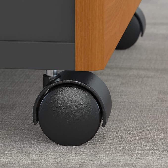 Bush Furniture BSHWC72453SU Series C Collection Three-Drawer Mobile Pedestal (Assembled) Natural Cherry - LeafyLoom