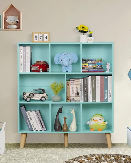 LEYAOYAO Bookshelf,3 Tier Book Shelf with Legs,Pink Modern Bookshelf,Large Freestanding Open Modern Bookshelves,Display Bookcases Decor Furniture for Nursery - LeafyLoom