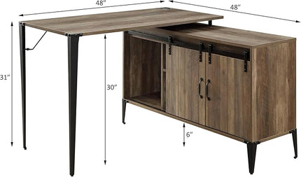 NicBex Kimberly-DW-00022-LWJ Home Office Desks, 48"x48"x31", Rustic Oak-1 - LeafyLoom