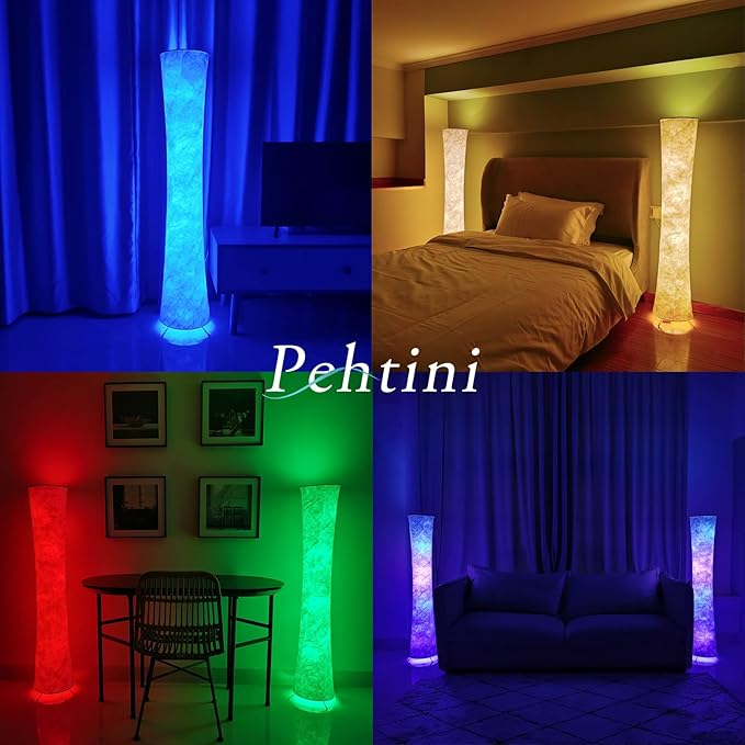 Floor Lamp for Bedroom 51" LED Floor Lamp Smart Corner Floor Lamp RGB Color Changing Floor Lamp Dimmable Floor Lamp with Remote Control Floor Lamps for Living Room Modern - LeafyLoom