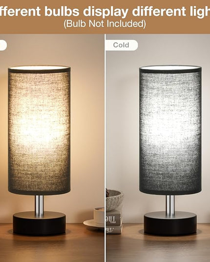 Small Table Lamp for Bedroom - Bedside Lamps for Night Stands, Minimalist Nightstand Light Lamp, Desk Lamps for Reading Room, Kids Room, Living Room, Office, Dorm - LeafyLoom