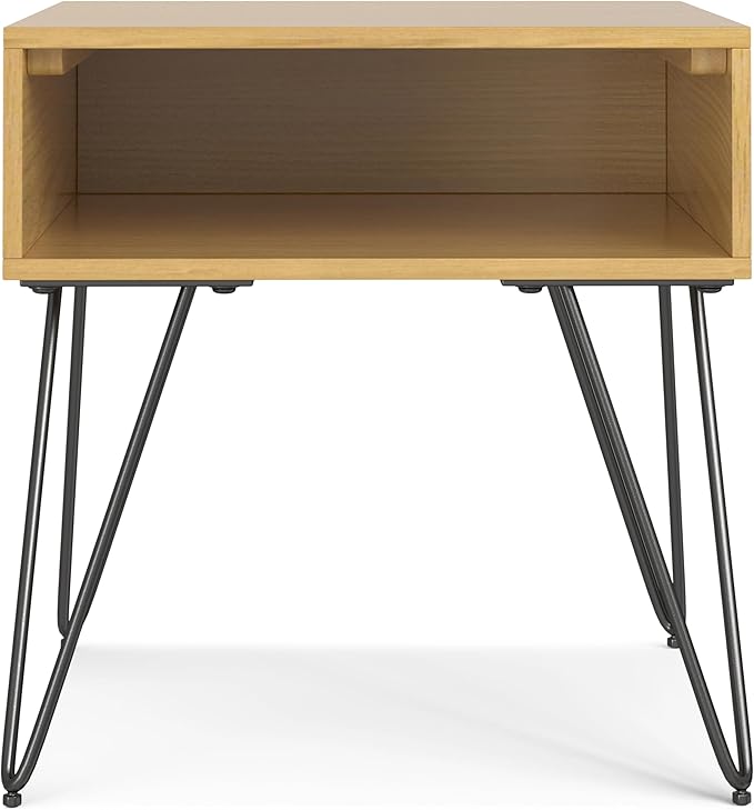 SIMPLIHOME Hunter End Table, 22 inch, Oak Veneer - LeafyLoom