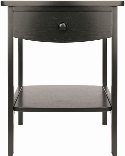 Winsome Basics Solid Wood End Table Nightstand - LeafyLoom