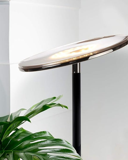 Brightech Sky LED Floor lamp, Torchiere Super Bright Floor Lamp for Living Rooms & Offices - Dimmable, Tall Standing Lamp for Bedroom Reading - Black Chrome - LeafyLoom