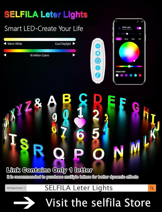 Light Up Letters Room Decor - Letters Custom Splicing Name Logo Gifts USB Smart Night alphabet Light Boy Girl Room Wall Decorations Birthday Engagement Anniversary Wedding Party Letter Lights (T) - LeafyLoom