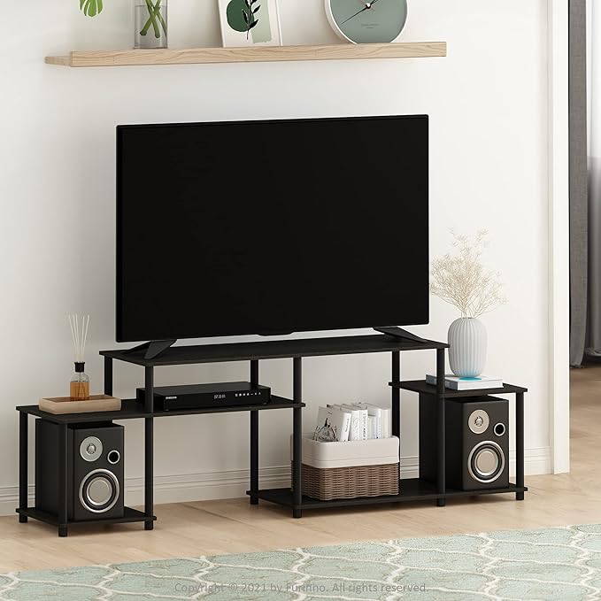 Furinno Turn-N-Tube Handel Stand for TV up to 55 Inch, Espresso - LeafyLoom