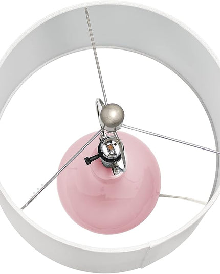 Elegant Designs LT3312-RPK Ceramic Genie Tear Drop Shaped Glossy Table Lamp, Rose Pink - LeafyLoom