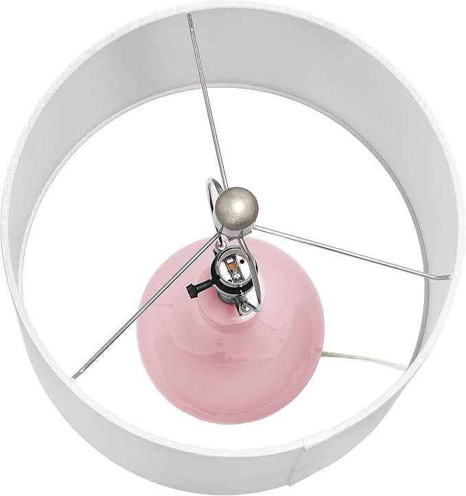 Elegant Designs LT3312-RPK Ceramic Genie Tear Drop Shaped Glossy Table Lamp, Rose Pink - LeafyLoom