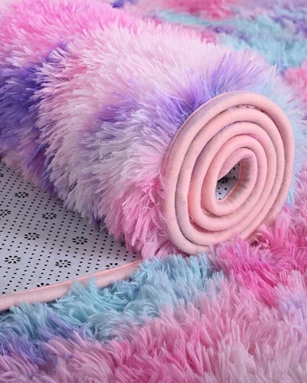 AROGAN Soft Rainbow Area Rugs for Girls Room 3x5 Feet, Fluffy Cute Colorful Princess Carpet for Kids Teens Nursery Toddler,Bedroom Hot Pink - LeafyLoom