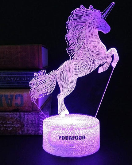 Unicorn Night Light Lamp, Unicorn Toy Gifts for Boys Girl Teen Kids, Bedroom Table Decor Light, 16 Color Remote Lamp Smart Touch - LeafyLoom